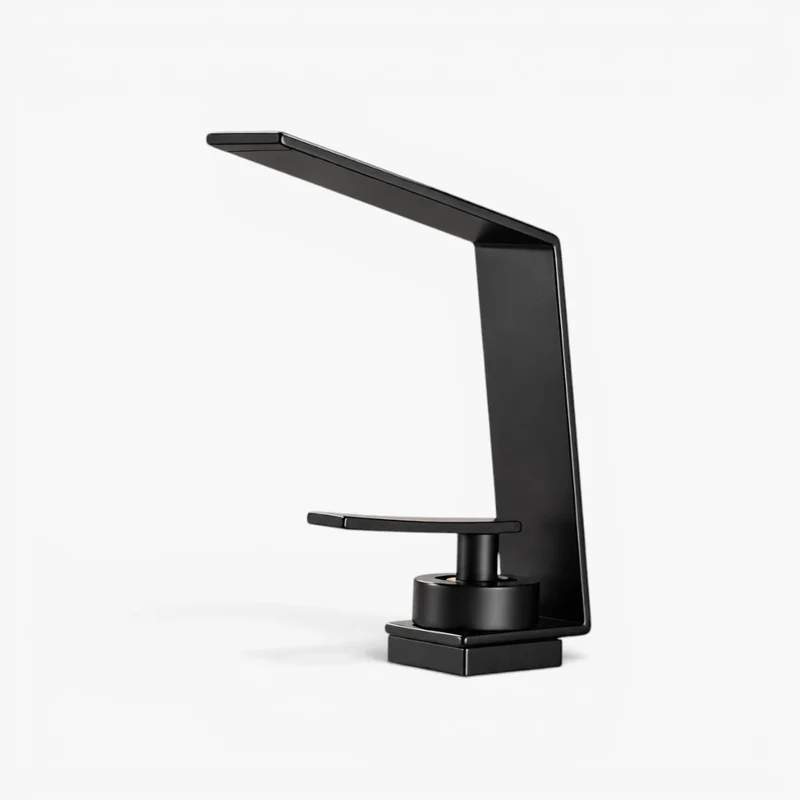 Robinet design lavabo salle de bain cascade - Noir - Laiton