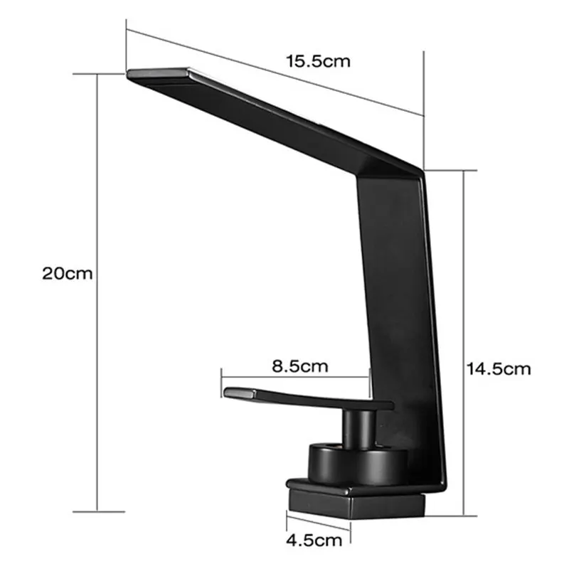 Robinet design lavabo salle de bain cascade - Noir - Laiton