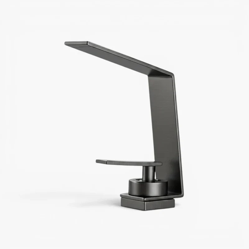 Robinet design lavabo salle de bain cascade - Argenté - Laiton