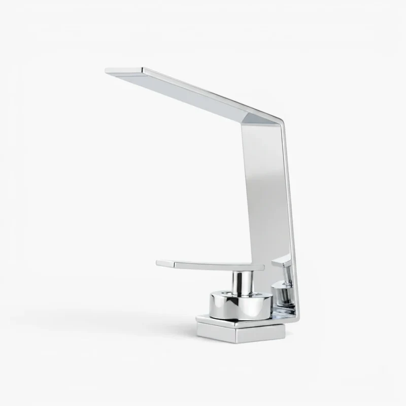 Robinet design lavabo salle de bain cascade - Argenté - Laiton
