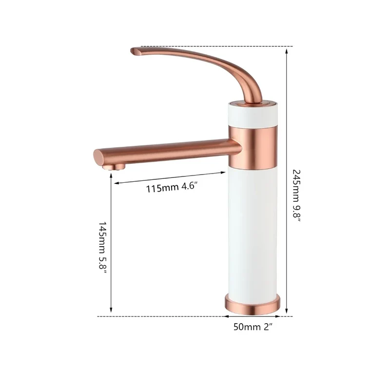 Robinet bicolore moderne salle de bain lavabo - Doré rose Blanc - Laiton