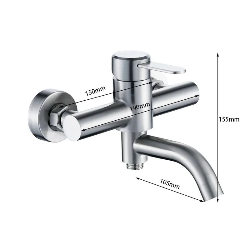 Robinet baignoire salle de bain minimaliste mitigeur - Argenté