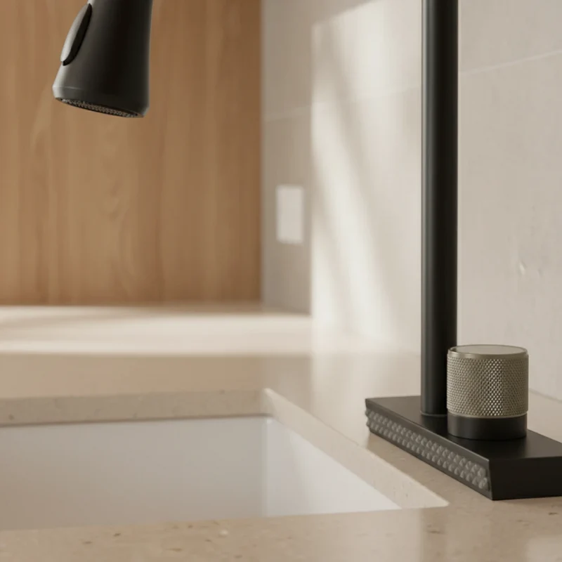 Robinet évier cuisine cascade douchette multijet - Noir