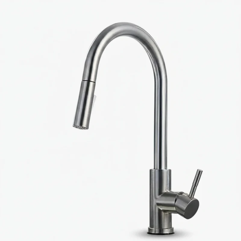 Robinet évier cuisine design mitigeur tactile pivotant - Argenté