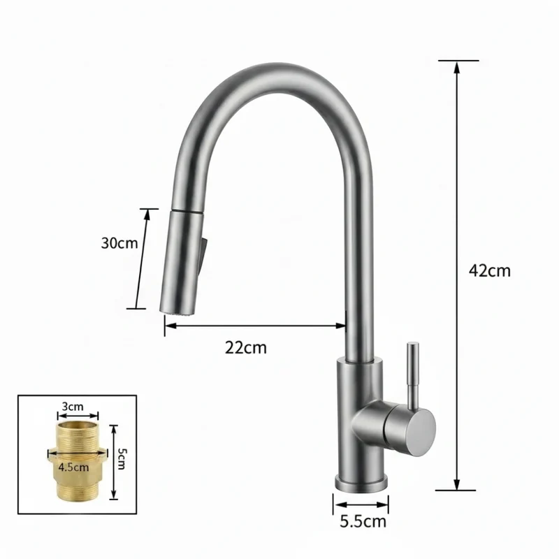 Robinet évier cuisine design mitigeur tactile pivotant - Argenté