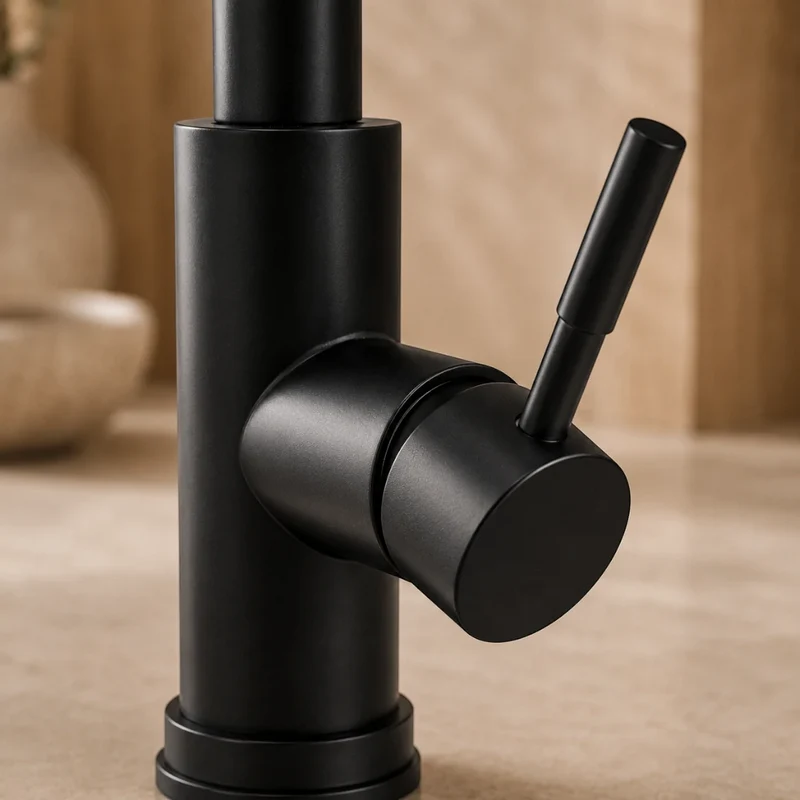 Robinet évier cuisine design mitigeur tactile pivotant - Noir