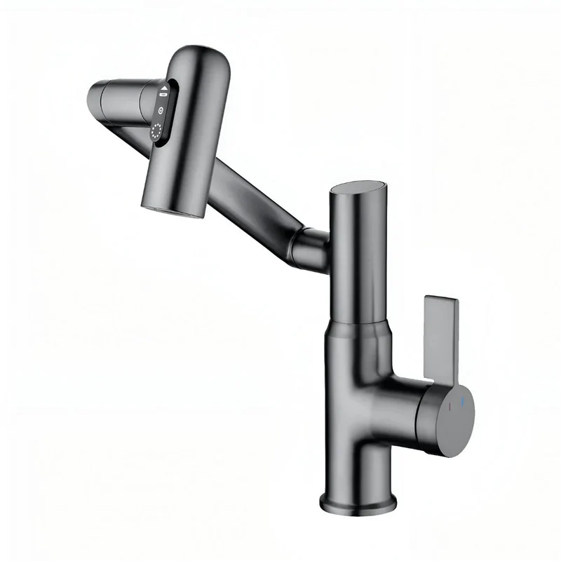 Robinet de lavabo rotatif 1080° avec écran LED de température