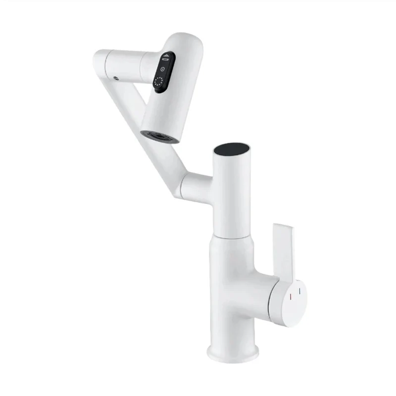 Robinet de lavabo rotatif 1080° avec écran LED de température