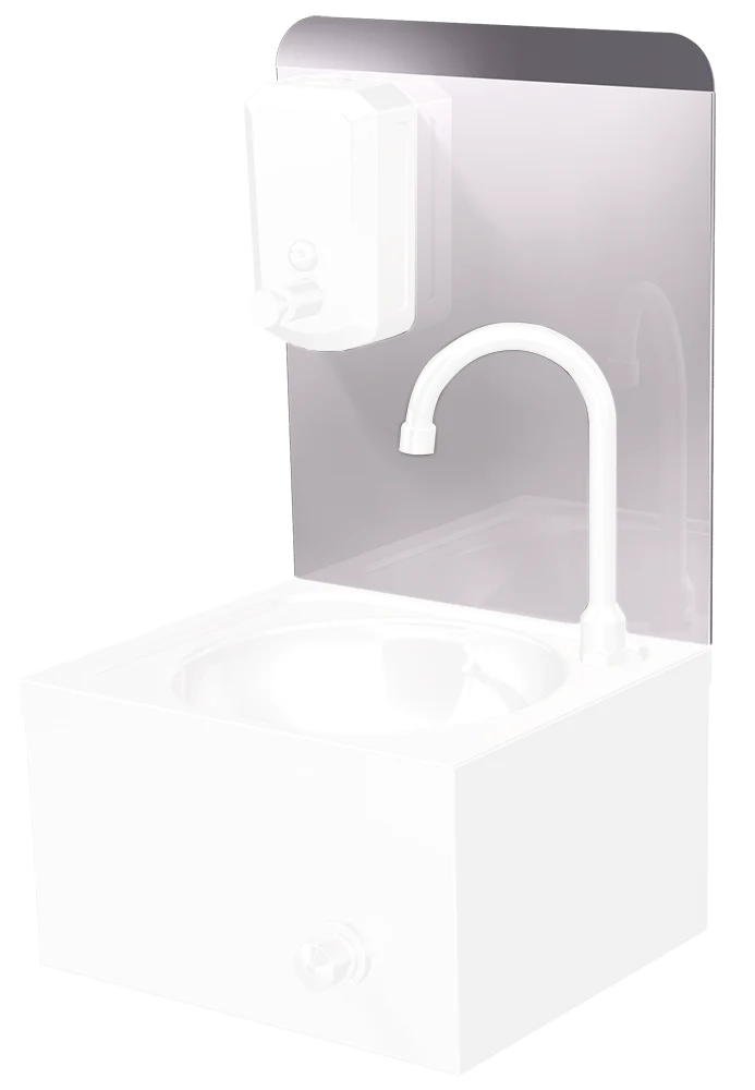 Dosseret inox amovible pour accoupler au lave mains XS