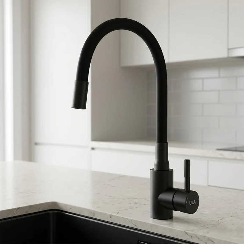 Robinet évier cuisine flexible coloré mitigeur - Noir