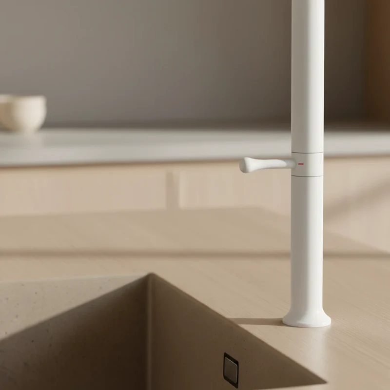 Robinet évier cuisine minimaliste design mitigeur - Blanc