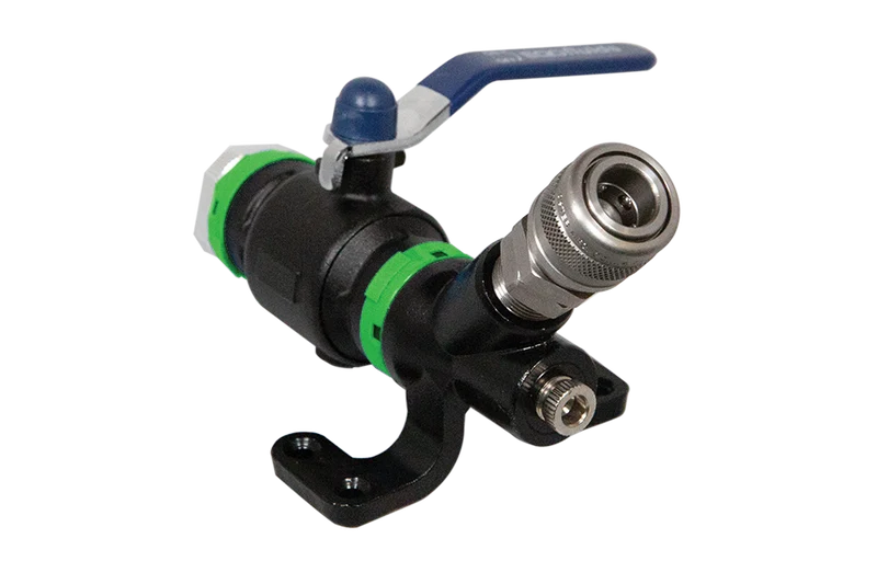 Wall-Mounted Nitrogen Gas Drop End with 1" Ball Valve and Single 1/4" Quick Connect