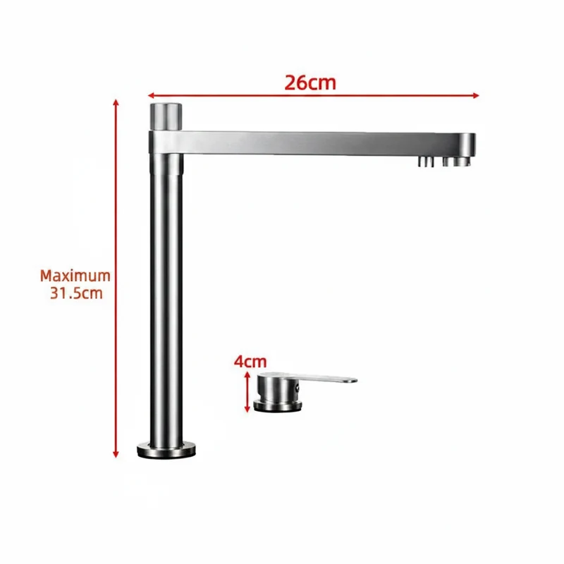 Robinet évier cuisine minimaliste rétractable - Argenté