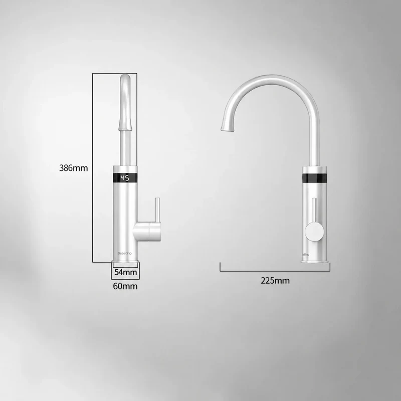 Robinet évier cuisine mitigeur affichage numérique thermostatique - Blanc