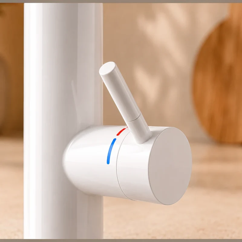 Robinet évier cuisine mitigeur affichage numérique thermostatique - Blanc