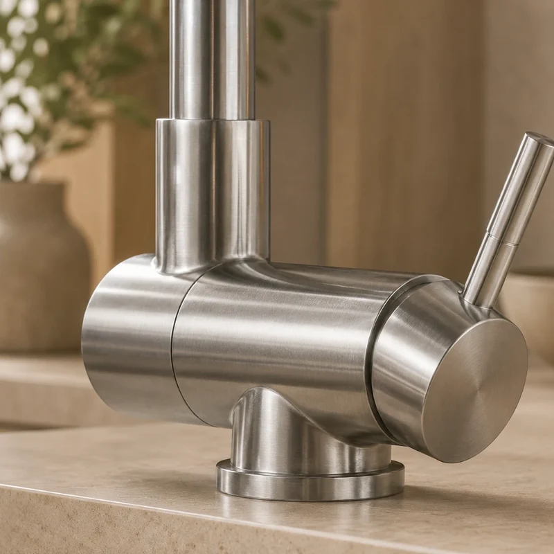 Robinet évier cuisine pivotant pliable mitigeur - Argenté