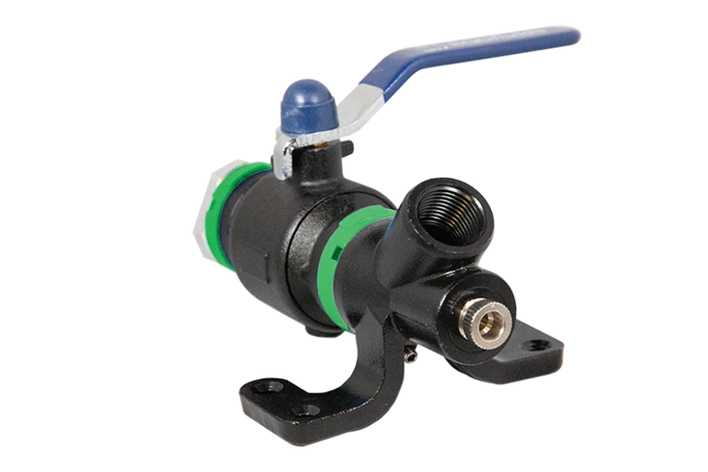 Wall-Mounted Nitrogen Gas Drop End with 1" Ball Valve and Single 1/2" Port