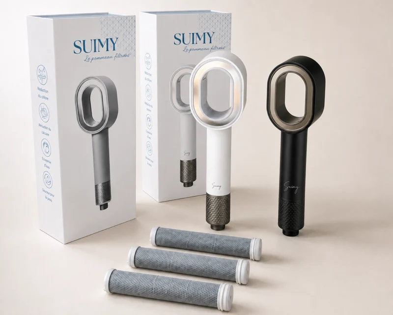 Pack duo Domino - pommeaux de douche filtrants Suimy - offre promotionnelle