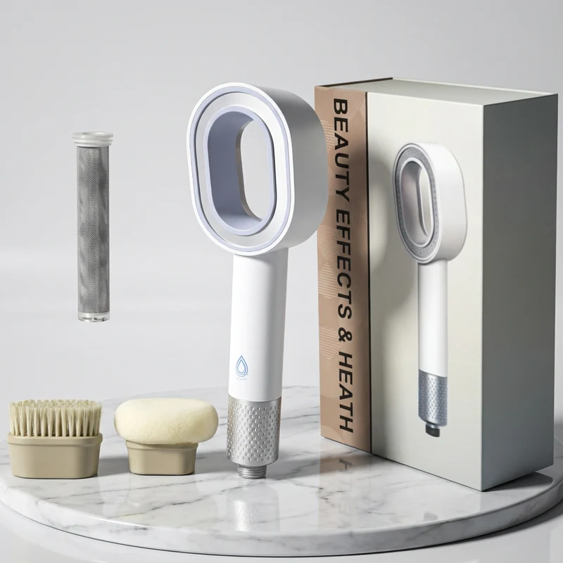 Coffret PEAU DOUCE pommeau filtrant Blanc