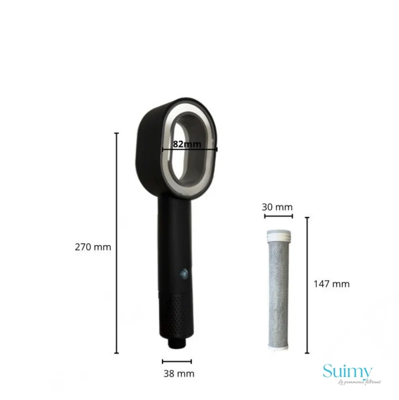 Pack Infinity Noir Intense – Pommeau de Douche filtrant + 3 Filtres ACF • Édition Limitée