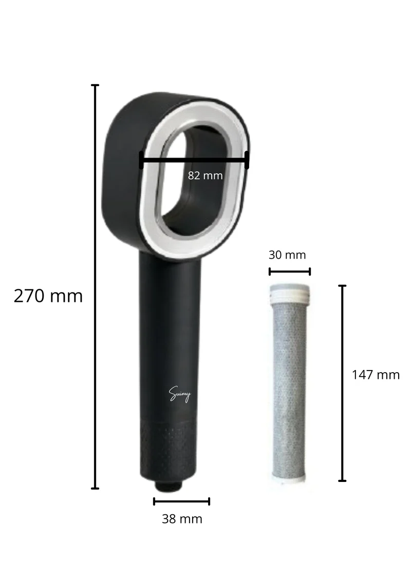 Pommeau de douche filtrant NOIR INTENSE | Look premium et filtre anti-chlore ACF