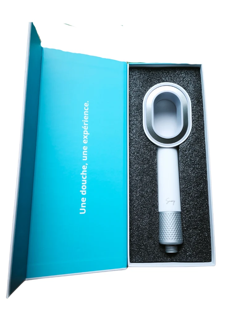 Pommeau de douche filtrant anti-chlore – Blanc Nuage