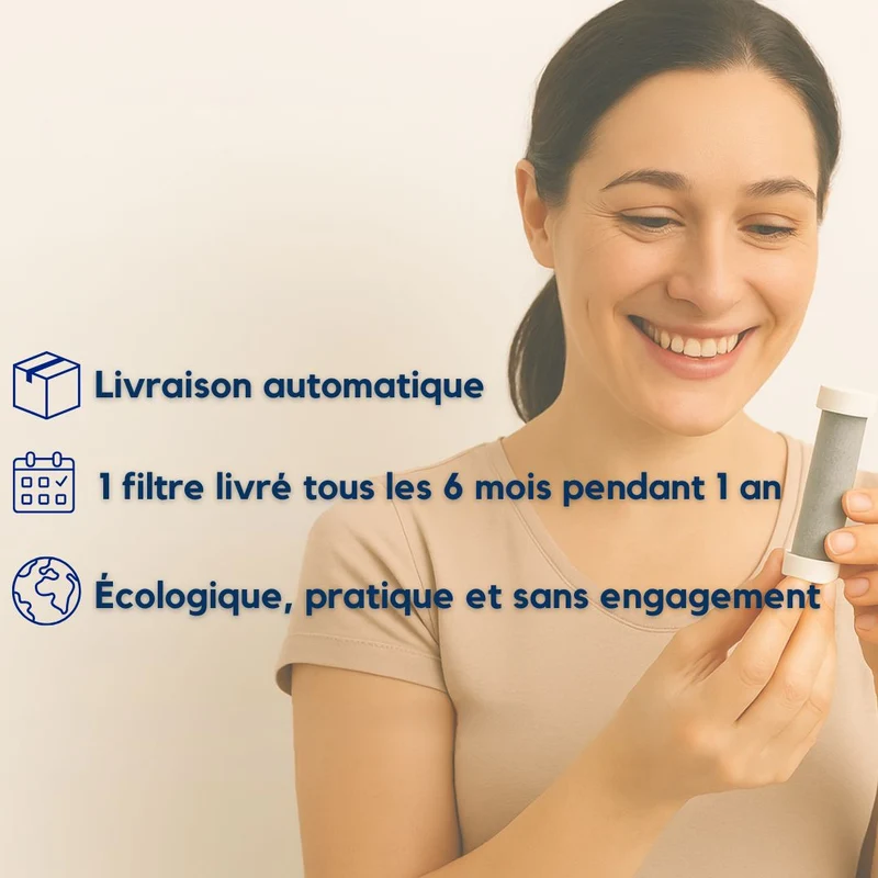Abonnement Filtre ACF - Livraison automatique tous les 6 mois - Pommeau filtrant Suimy