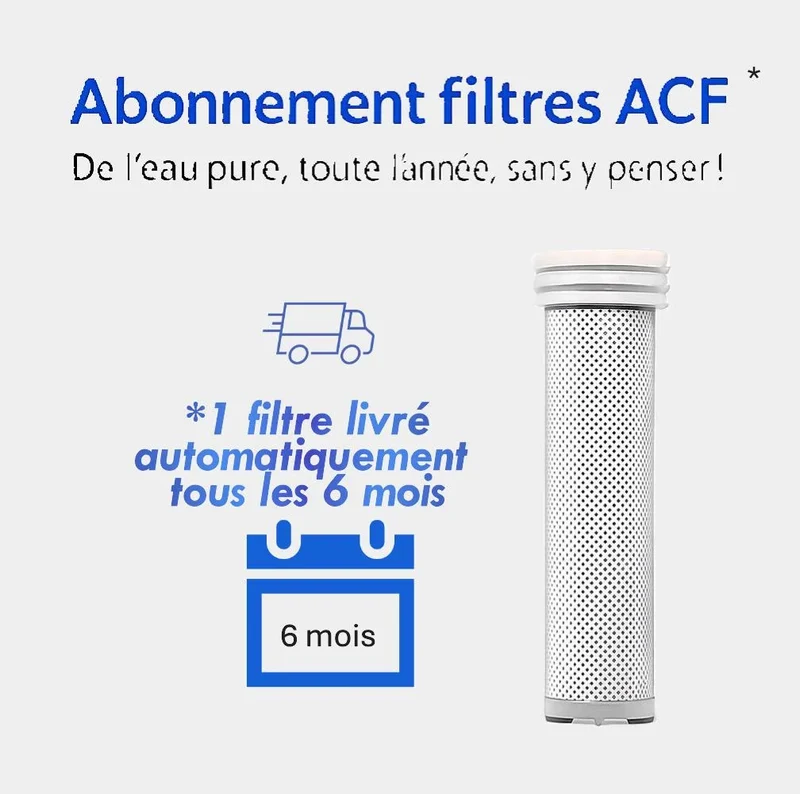 Abonnement Filtre ACF - Livraison automatique tous les 6 mois - Pommeau filtrant Suimy