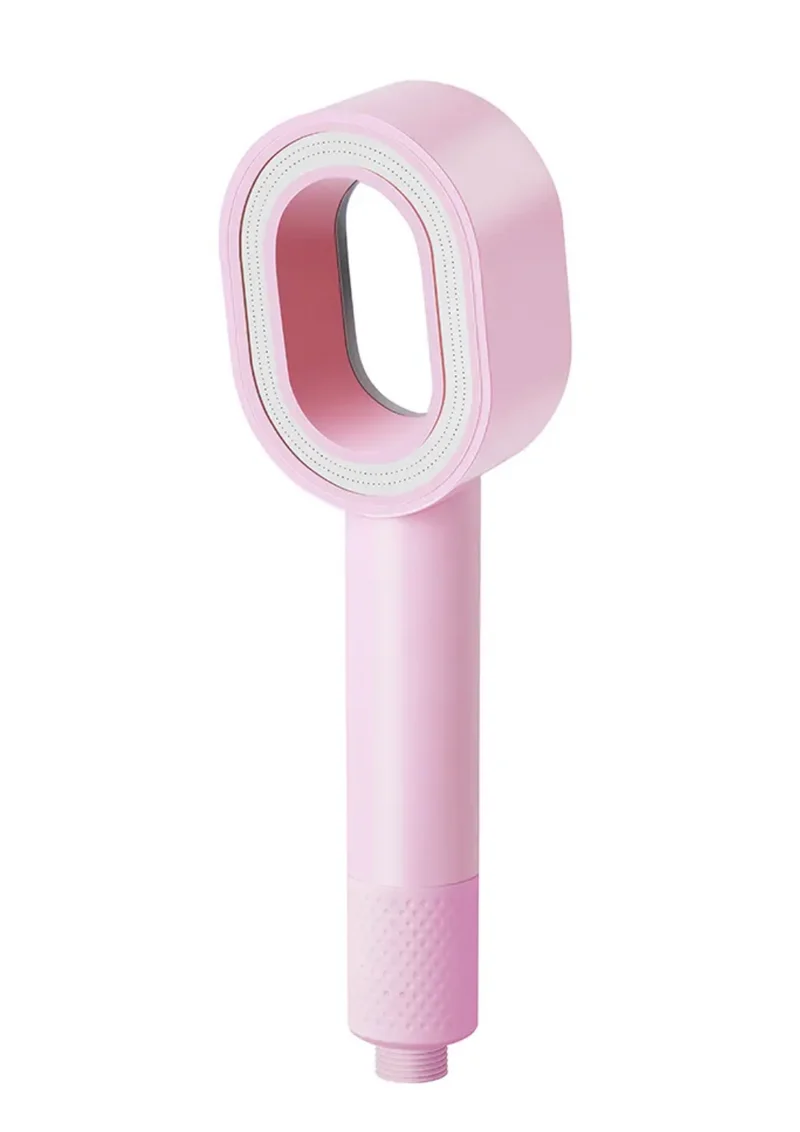 Coffret PEAU DOUCE Pommeau de douche rose design avec filtre acf + brosse + éponge
