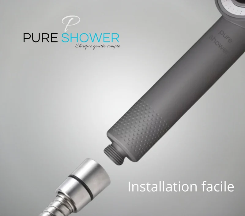 Coffret PEAU DOUCE Pommeau de douche rose design avec filtre acf + brosse + éponge