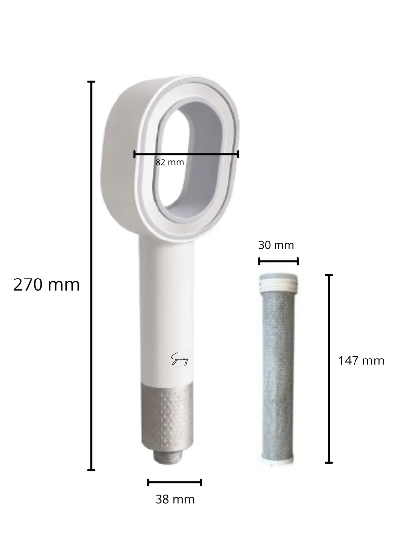 Pommeau de douche filtrant anti-chlore – Blanc Nuage