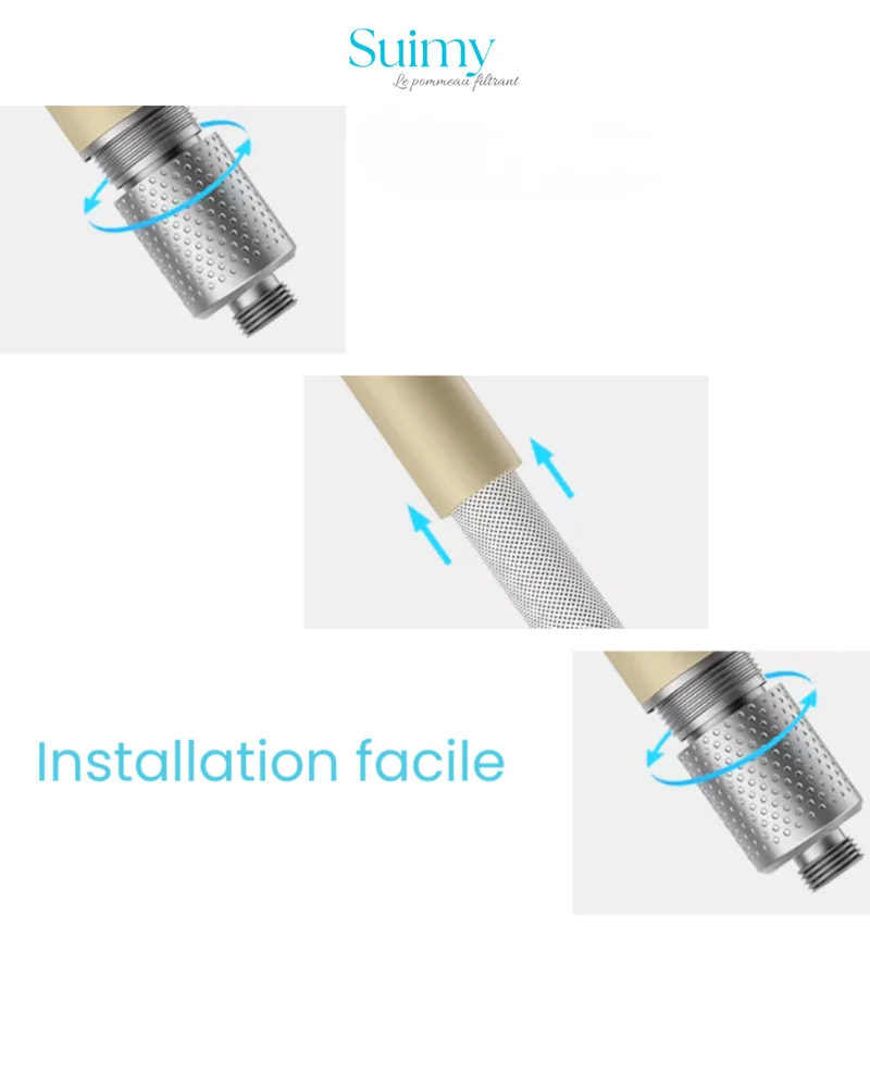 Pommeau de Douche Filtrant Perle Ivoire anti-calcaire et chlore