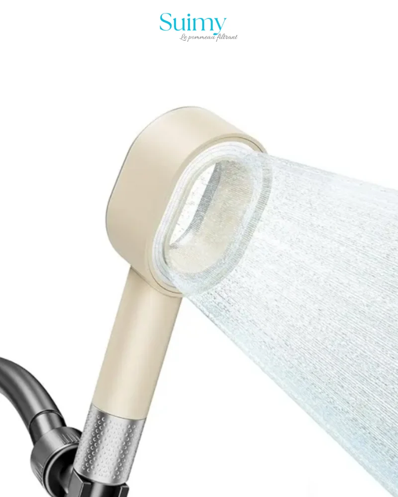 Pommeau de Douche Filtrant Perle Ivoire anti-calcaire et chlore
