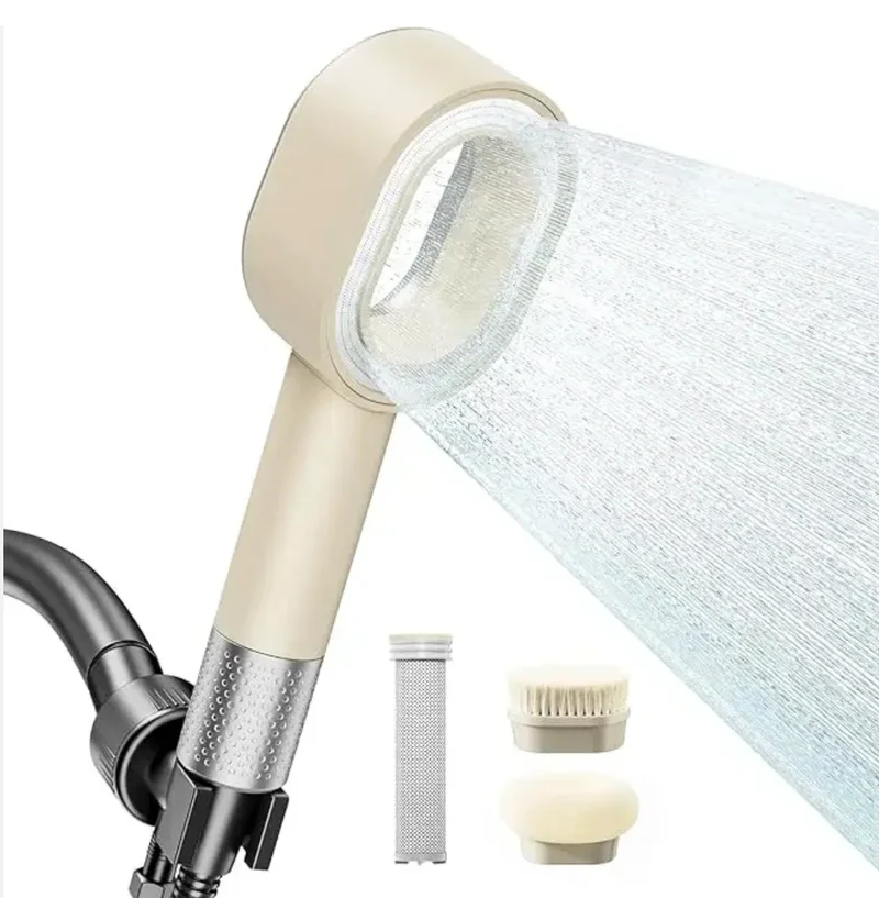 Coffret PEAU DOUCE pommeau de douche haute pression avec filtre ACF + brosse + éponge