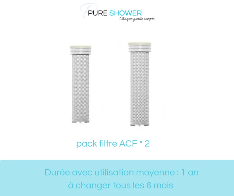 pack *2 Filtre ACF Cartouche filtrante chlore, calcaire et résidus