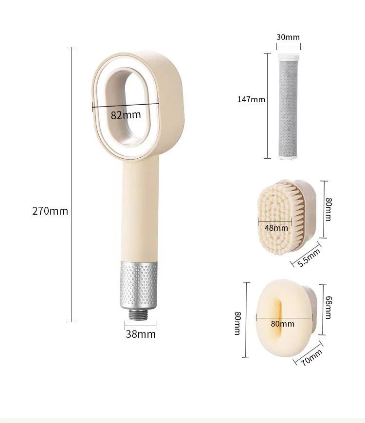 Nouveau coffret PEAU DOUCE pommeau de douche design + filtre + éponge + brosse