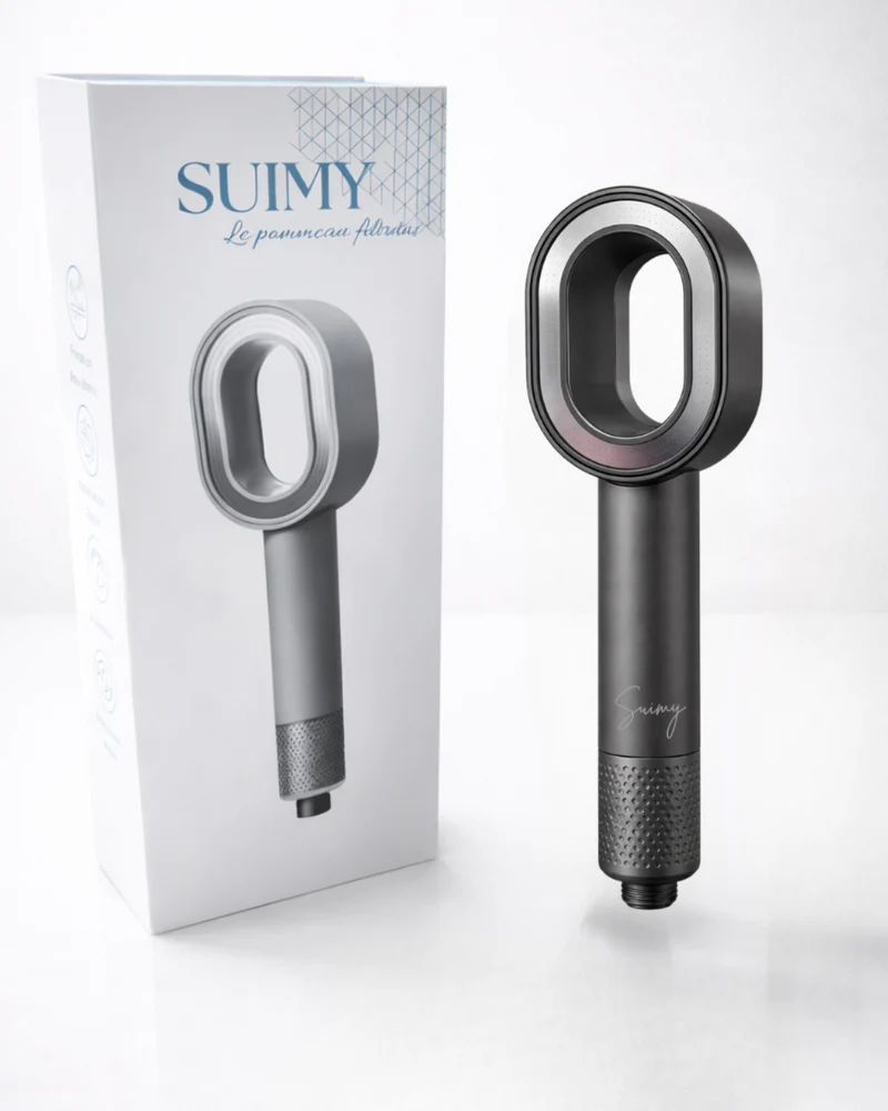 Pommeau de Douche Filtrant Suimy Gris Eclipse – Anti-Chlore et Anti-Calcaire