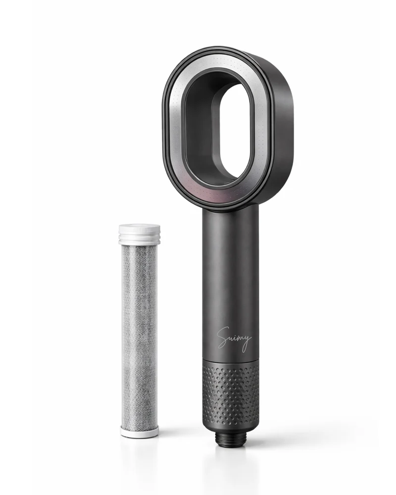 Pommeau de Douche Filtrant Suimy Gris Eclipse – Anti-Chlore et Anti-Calcaire