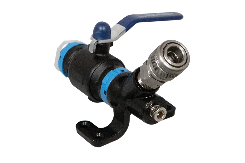 Wall Mounted Drop End with 25mm Ball Valve and Single 1/4" Universal Quick Coupling