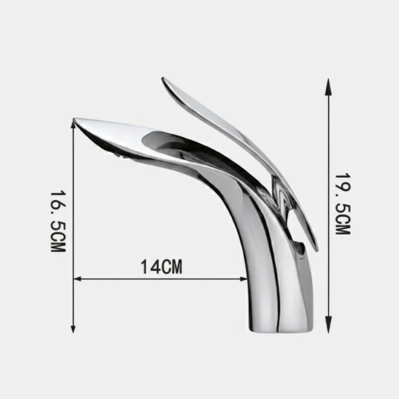 Robinet lavabo salle de bain mitigeur design arrondi - Argenté - Laiton