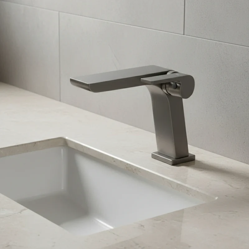 Robinet moderne mitigeur salle de bain lavabo - Argenté - Laiton