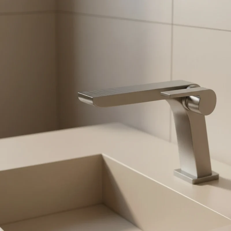 Robinet moderne mitigeur salle de bain lavabo - Argenté - Laiton