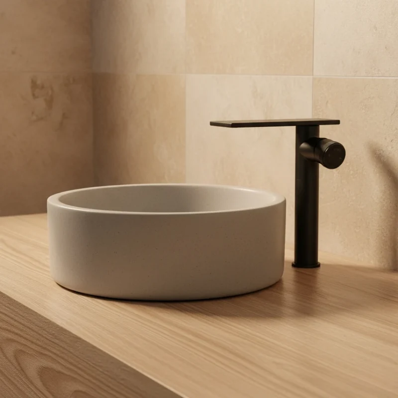 Robinet moderne bec plat mitigeur - Noir - Laiton
