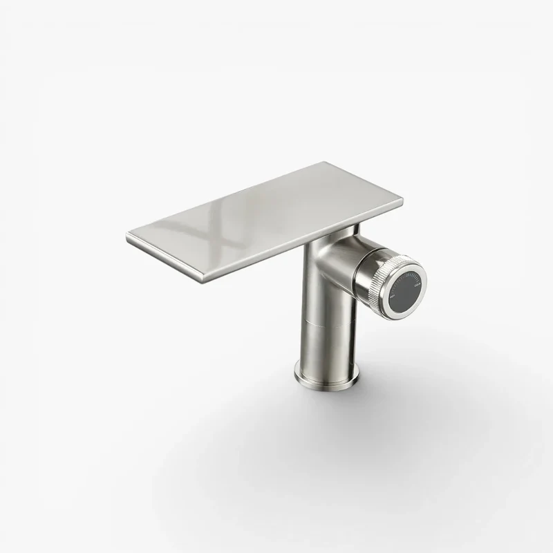 Robinet moderne bec plat mitigeur - Argenté - Laiton