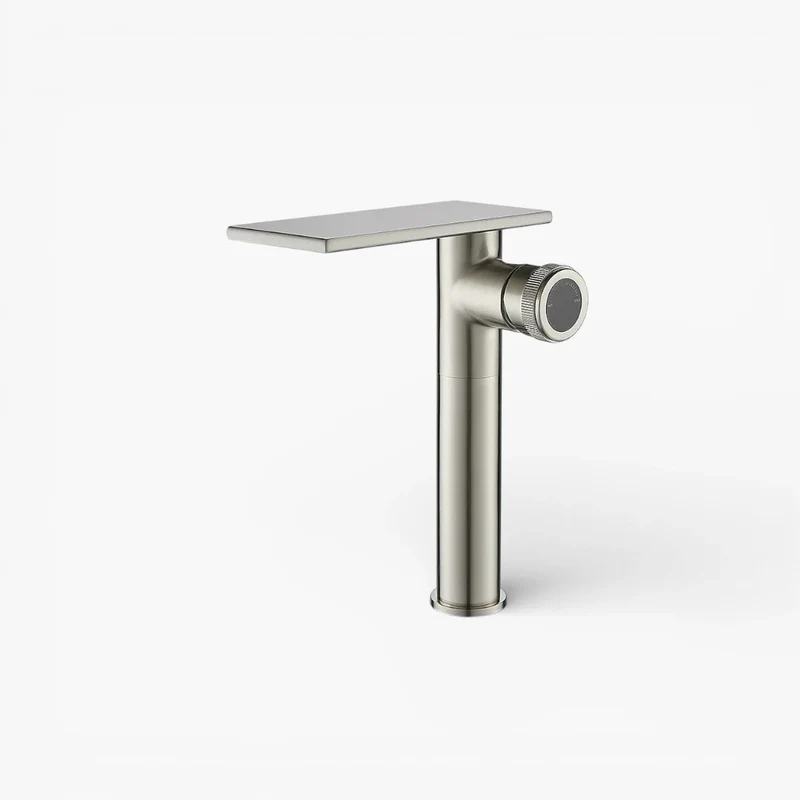 Robinet moderne bec plat mitigeur - Argenté - Laiton