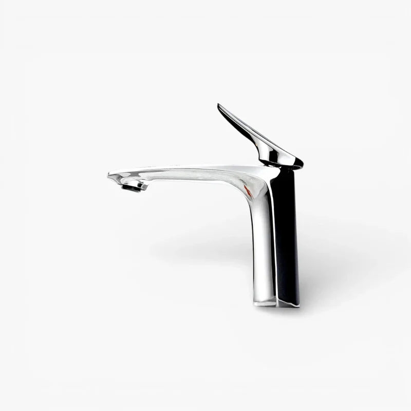 Robinet mitigeur minimaliste lavabo salle de bain - Argenté - Laiton