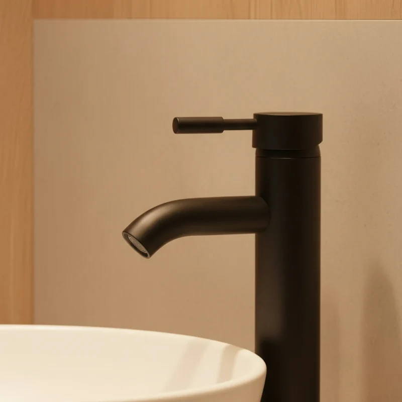 Robinet lavabo salle de bain minimaliste mitigeur - Noir mat
