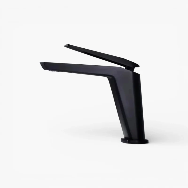 Robinet lavabo salle de bain minimaliste mitigeur - Noir - Laiton