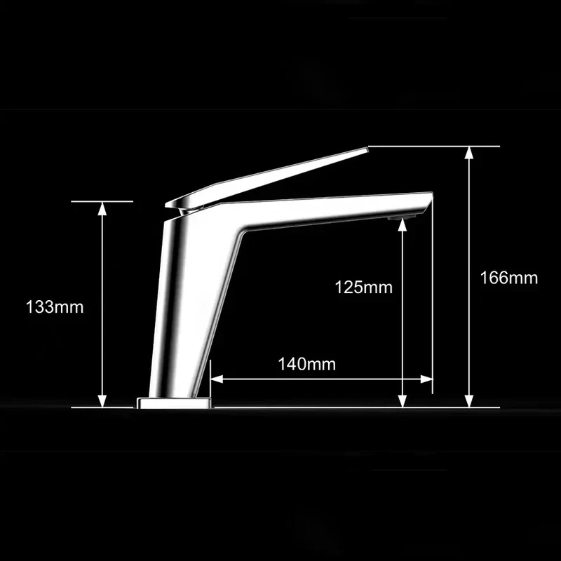 Robinet lavabo salle de bain minimaliste mitigeur - Noir - Laiton