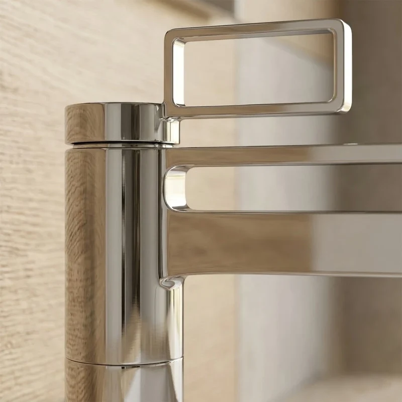 Robinet salle de bain lavabo géométrique - Argenté - Laiton